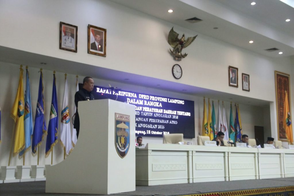 APBDP 2016 Disahkan, Pemprov Siap Tingkatkan Sektor Riil di Provinsi Lampung