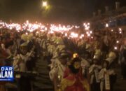 Pawai Obor Meriahkan Malam HUT RI Ke 74 Di Kalianda