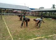 Satgas TMMD ke 106 Kodim 0314/Inhil Buat Lapangan Bola Sepak Takraw