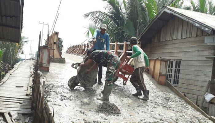 Satgas TMMD ke-106, Sasaran Fisik Lanjut Tahap Pemasangan Mal Tiang Pagar