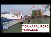 Tiga Kapal Roro Tabrakan Beruntun