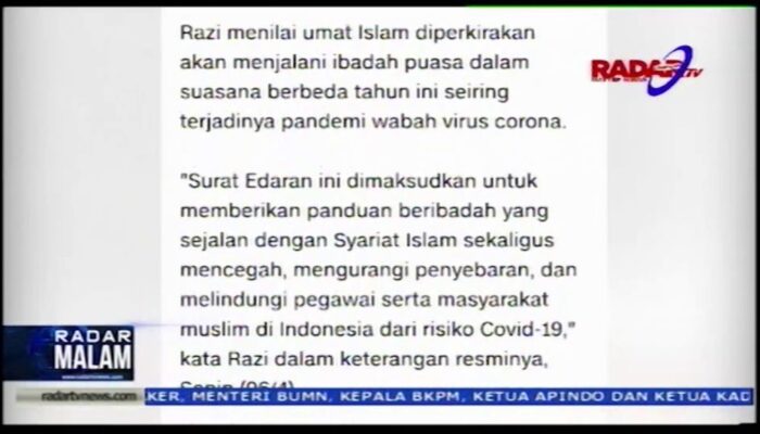 MUI Lampung Larangan Tarawih Hanya Zona Merah