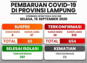 Tanggamus Sumbang 9, Kasus Konfirmasi Positif Covid-19 Berjumlah 654