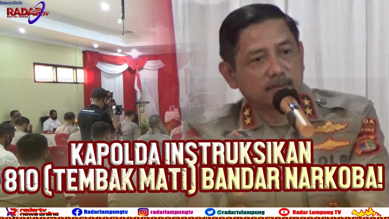 DARURAT NARKOBA : Kapolda Instruksikan 810 (Tembak Mati) Bandar Narkoba!