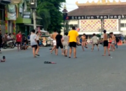 Jalan Protokol di Bandar Lampung Jadi Lapangan Sepakbola