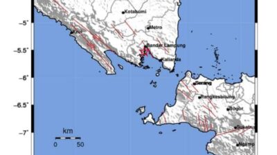 Gempa Bumi Tektonik M 2,9 Dirasakan Di Bandar Lampung