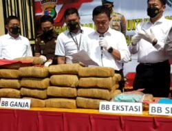 3 Bulan Operasi, Polda Lampung Musnahkan 68 Kg Ganja, 3.3 Kg Sabu dan 1287 Ekstasi