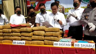 3 Bulan Operasi, Polda Lampung Musnahkan 68 Kg Ganja, 3.3 Kg Sabu dan 1287 Ekstasi