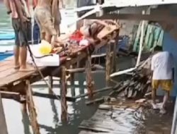 Ambruk, Dua Rumah Warga di Pesisir Bandarlampung Tenggelam