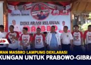 Relawan Masbro Lampung Deklarasi Dukungan Untuk Prabowo Gibran