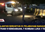 Lakalantas Beruntun Di Pelabuhan Bakauheni, Libatkan 9 Kendaraan, 7 Korban Luka 1 Tewas