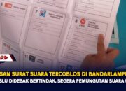 Ratusan Surat Suara Tercoblos Di Bandarlampung, Bawaslu Didesak Bertindak, Segera Pemungutan Suara U