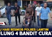 Satu Hari Resmob Polres Lamtim Gulung 4 Bandit Curat