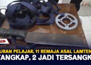 Tawuran Pelajar, 11 Remaja Asal Lamteng Ditangkap, 2 Jadi Tersangka