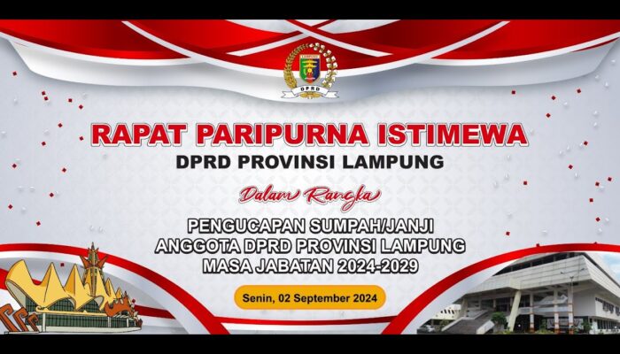 ?LIVE RAPAT PARIPURNA PENGANGKATAN ANGGOTA DPRD PROVINSI LAMPUNG 2024