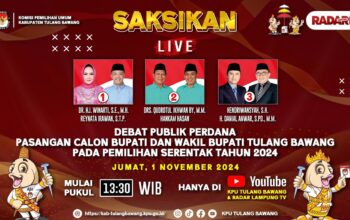 ? LIVE DEBAT PUBLIK PASANGAN CALON BUPATI DAN WAKIL BUPATI TULANG BAWANG TAHUN 2024