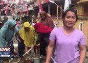 BANDAR LAMPUNG : Merah Putih Di Hati Emak-Emak Gan Ngaduk Semen Hingga Dekorasi Sambut Hut Ke-80 Ri
