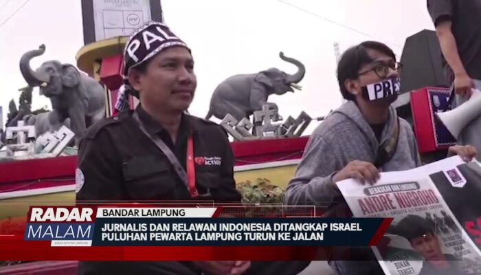 Jurnalis dan Relawan Indonesia Ditangkap Israel, Puluhan Pewarta Lampung Turun Ke Jalan
