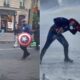 Viral! ‘Captain America’ Turun Ke Jalan, Warnai Unjuk Rasa di Prancis